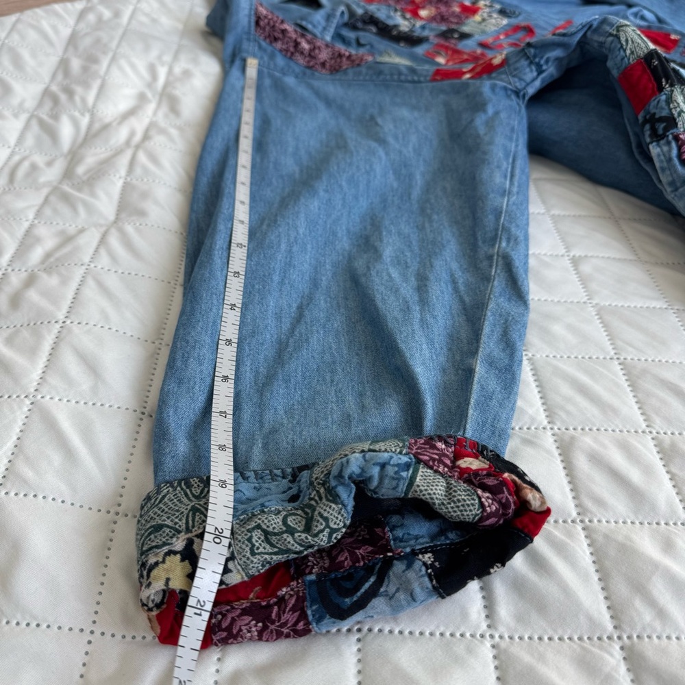Vintage Patchwork Denim Jacket – Handmade Quilt Style 🧵 M–L - Picture 15 of 15